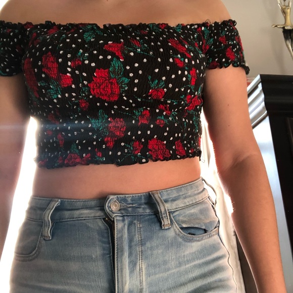 Crop Off Shoulder Top - Picture 1 of 2